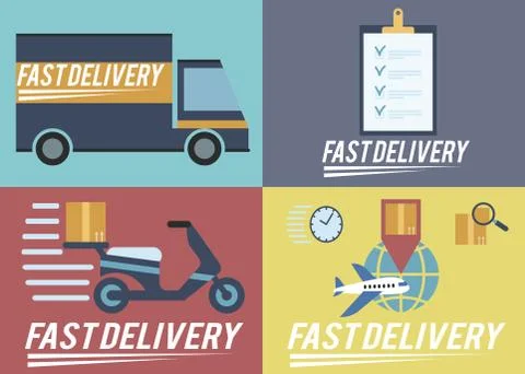 Fast Delivery Vector Stock Illustration