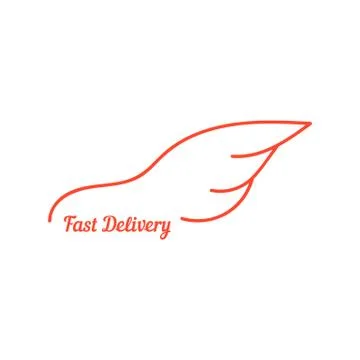 Fast delivery with wing like car Stock Illustration