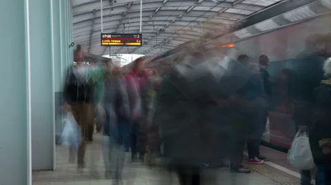 Fast departure of trains from the platform. Stock Footage 68319832