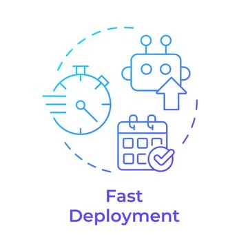 Fast deployment blue gradient concept icon Stock Illustration