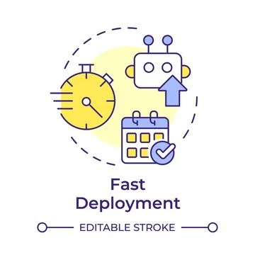 Fast deployment multi color concept icon Stock Illustration