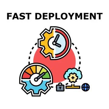 Fast deployment process optimizing software development Stock Illustration