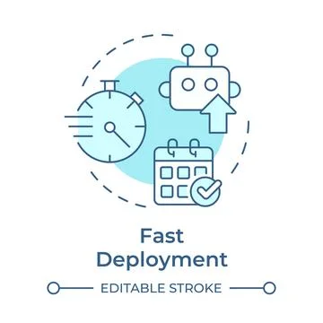 Fast deployment soft blue concept icon Stock Illustration