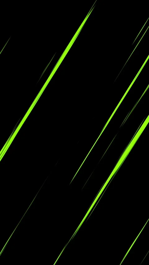 Fast diagonal green anime speed lines on black background, vertical format Stock Footage 337937256