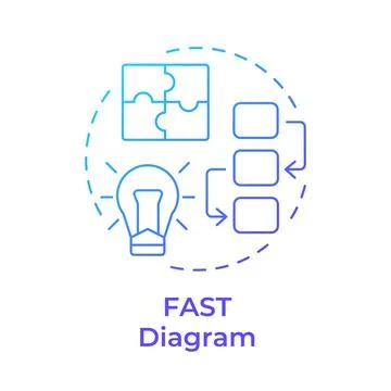 FAST diagram blue gradient concept icon Stock Illustration