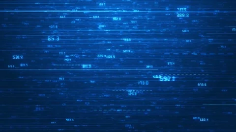 Fast digital statistics motion visual blue numeric data, moving horizontal lines Stock Footage 340568145