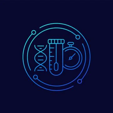Fast dna test line vector icon Stock Illustration