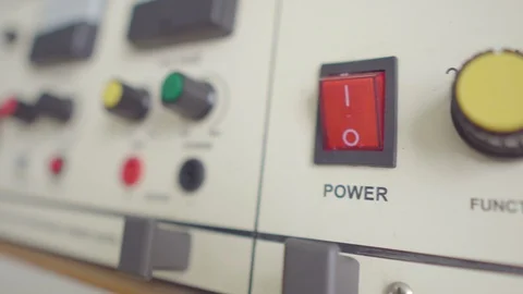 Fast dolly shot of function generator in electric lab Stock Footage 121048526