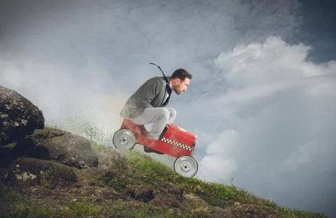 Fast downhill Stock Illustration
