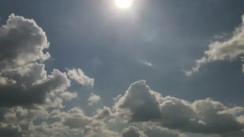 Fast drifting clouds, blue sky - HYPERLAPSE Stock Footage 148312742