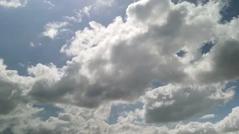 Fast drifting clouds, blue sky - HYPERLAPSE Stock Footage 148312771