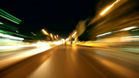 Fast drive in the city timelapse Stockbeeldmateriaal 210651950