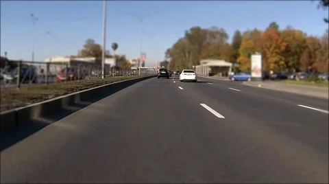 Fast driving in the car Stock Footage 42380794