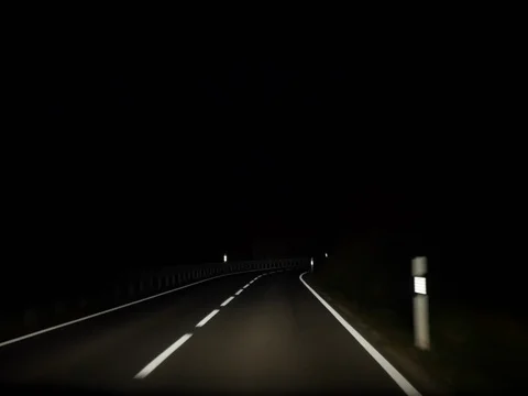 Fast driving on night road Stock Footage 82309735