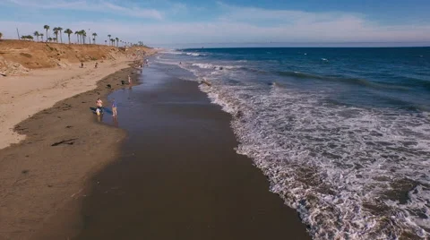 Fast Drone shot flying over the beach Video stock 54265912