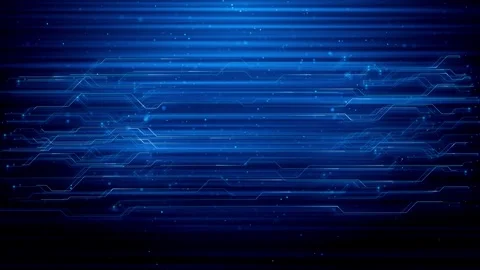 Fast electronic circuit board visual with blue data paths, glowing connection no Stock Footage 340554923