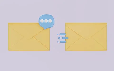 Fast Email Delivery and Chat Bubble icon 3d illustration Stock Illustration