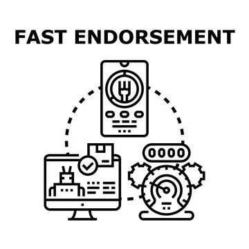Fast endorsement concept using digital technology platforms Stock Illustration