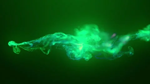 Fast energy flying wave lines with particle flash from below. Stock Footage 256017378