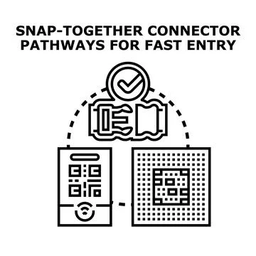 Fast entry system connecting digital access points Illustrazione stock