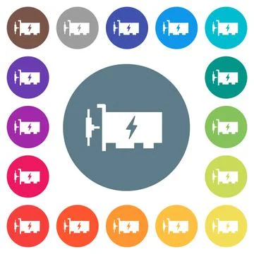 Fast ethernet network controller flat white icons on round color backgrounds イラスト素材