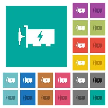 Fast ethernet network controller square flat multi colored icons イラスト素材