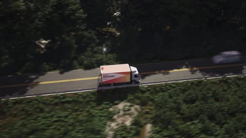 Fast express delivery van quickly bringing the ordered products to the customer Stock Footage 253180743