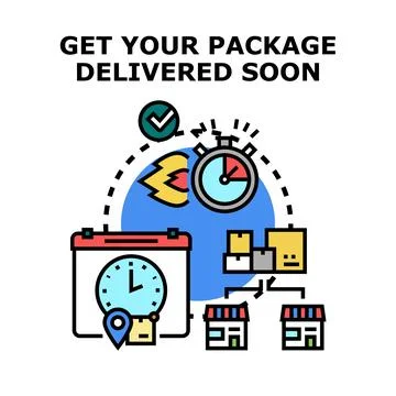 Fast express package delivery service concept Stock Illustration