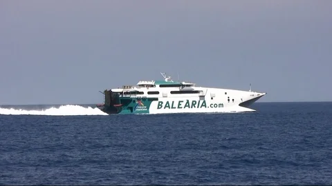 Fast ferry catamaran Pinar del Rio sailing full ahead. Stock Footage 114200170