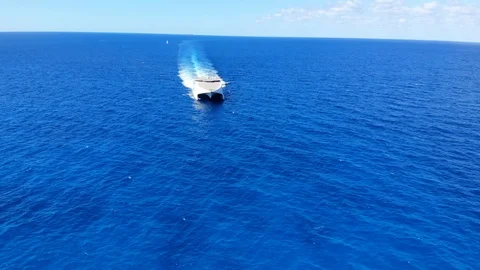 Fast Ferry Ship Arriving at Freeport Harbor, Grand Bahama, Bahamas Stock Footage 106890342