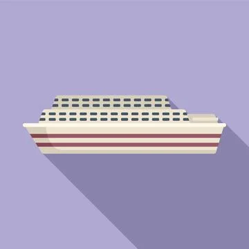 Fast ferryboat icon flat vector. River ship Stock Illustration