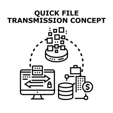 Fast file transmission concept for digital data sharing Stock Illustration