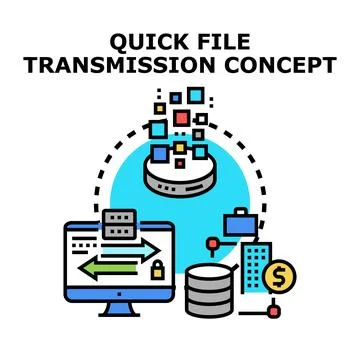 Fast file transmission concept for digital data sharing Stock Illustration