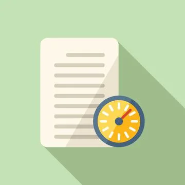 Fast final exam icon flat vector. Academic study 스톡 일러스트
