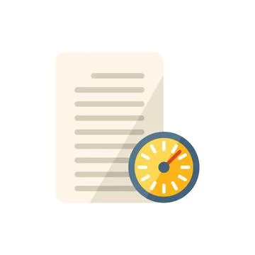 Fast final exam icon flat vector. Academic study 스톡 일러스트