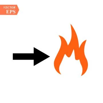 Fast fire with arrow. arrow to fire. launch business logo template. Fire arro Stock Illustration