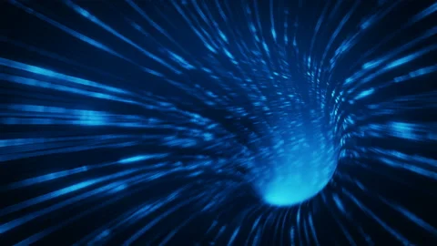 Fast flight through blue sci-fi tunnel loopable 3D render 4k UHD 3840x2160 Stock Footage 96088562