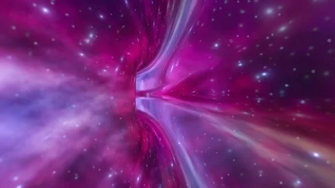 A fast flight through wormhole 3d 4k animation on purple cosmic background Stock Footage 197082027