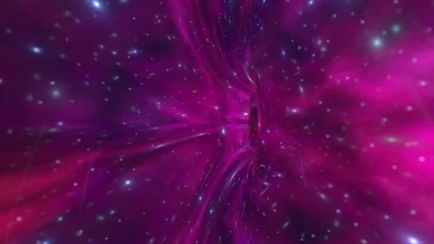 A fast flight through wormhole 3d 4k animation on purple starry background Stock Footage 198884916