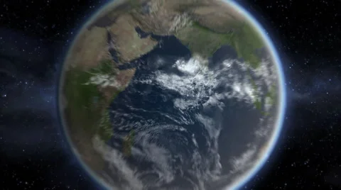 Fast flight towards earth into clouds in 4K Vidéo 49438657