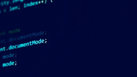 Fast flow of coded information on the blue screen Stock Footage 114737344