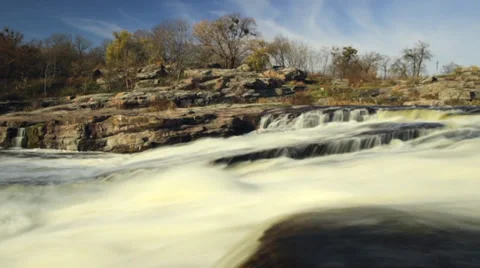 Fast flow of mountain river time lapse Stock Footage 37270989