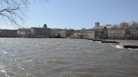 Fast flow of river Stock Footage 55485225