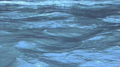 Fast Flowing Blue River Water Ripples Close Up 库存影片 338322046