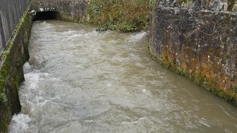 A fast flowing flooded stream 動画素材 126714250