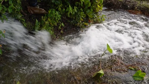 Fast Flowing Irrigation Stream 스톡 동영상 333415375