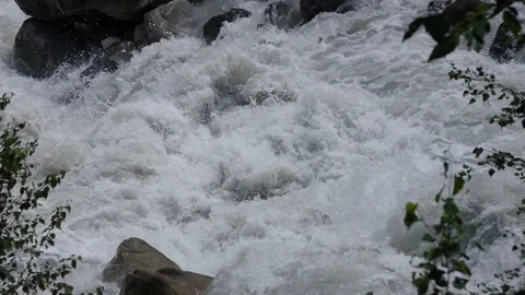 Fast flowing mountain stream. Stock Footage 98416573