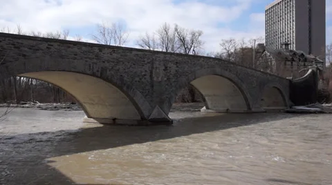 Fast flowing murky River Stock Footage 36879213