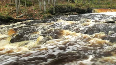 Fast-flowing river Stock Footage 10581553