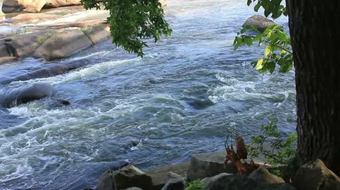 Fast flowing river Stock Footage 11058722